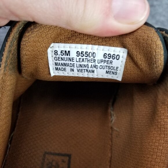 ✅Mens 8.5M VTG Timberland Black Leather Work Oxford Shoes Chunky Sole Y2K - Picture 2 of 10